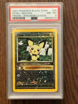 Pokemon Black Star Pichu REV FOIL Pokemon League Promo PSA 8 # 68566370 - Image 3