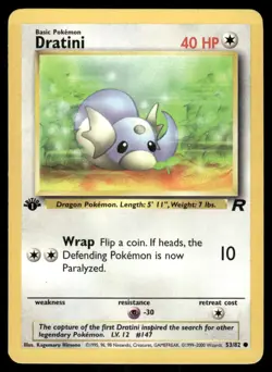 Pokemon Cards Dratini 53/82 1ST EDITION Team Rocket Common LP - Image 1