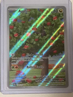 Pokemon TCG Applin Holo Illustration Rare Card 185/167 Twilight Masquerade NM - Image 1