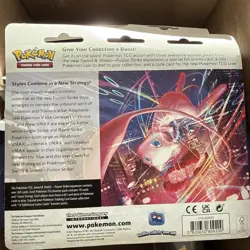 Pokemon FUSION STRIKE 3 Pack Blister (Espeon) Sword Shield Sealed Booster NEW - Image 2