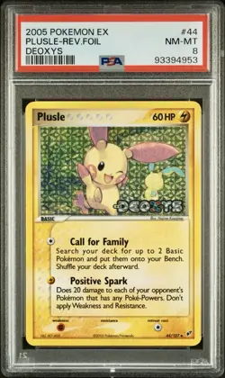 PSA 8 plusle #44 reverse foil Pokemon EX 2005 deoxys - Image 1
