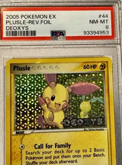 PSA 8 plusle #44 reverse foil Pokemon EX 2005 deoxys - Image 2