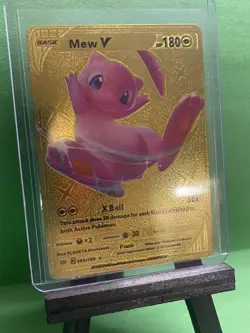 FAN ART! Mew V Gold Foil Pokemon Card - Image 3