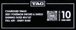 2021 Pokemon SWSH Shining Fates SV107/SV122 Charizard VMAX Shiny Rare TAG 10 - Image 3