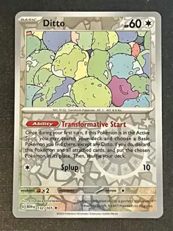 Pokemon SV: Scarlet & Violet 151 Ditto 132/165 Reverse Holo Rare - Image 1