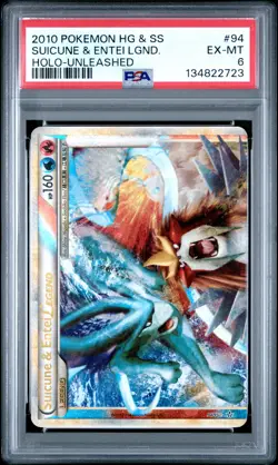 2010 POKEMON HEARTGOLD & SOULSILVER UNLEASHED SUICUNE & ENTEI LEGEND-HOLO PSA 6 - Image 1