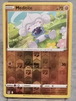 Meditite 099/196 Reverse Holo Pokemon TCG Lost Origin Near Mint (NM) - Image 1