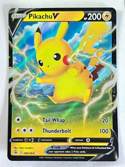 Pikachu V 086/264 Ultra Rare Fusion Strike Pokemon TCG Pack Fresh - Near Mint NM - Image 1