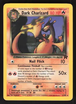 Dark Charizard 21/82 Non-holo Rare Pokemon TCG Team Rocket MP - Image 1
