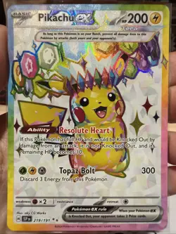Pokemon Scarlet Violet Surging Sparks Full Art Pikachu EX SSP 219/192 NM/M Holo - Image 1