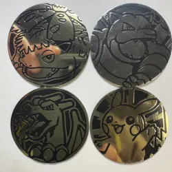 Pokemon TCG: Lot Of 4 Jumbo Coins Charizard, Blastoise, Venasuar, Pikachu - Image 1