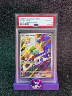 Bulbasaur Illustration Rare Pokemon Scr En-Stellar Crown 143 NM PSA 10 - Image 1