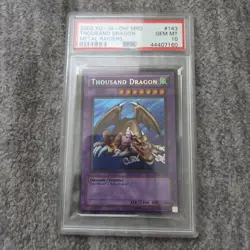 2002 Yugioh Metal Raiders THOUSAND DRAGON MRD-143 Unlimited Secret Rare PSA 10 - Image 1