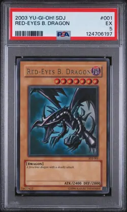 2003 YU-GI-OH! STARTER DECK: JOEY #001 RED-EYES B. DRAGON PSA 5 - Image 1
