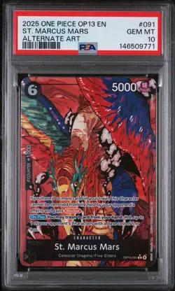 2025 ONE PIECE OP13-CARRYING ON HIS WILL ALTERNATE ART ST. MARCUS MARS PSA 10 - Image 1