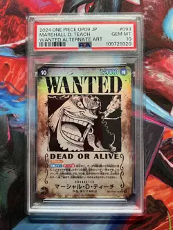 One Piece Marshall D. Teach 2024 JPN OP09 #093 Wanted Alt Art PSA 10 - Image 1