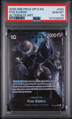 One Piece Five Elders PSA 10 Alt Art Parallel SR OP13-082 LOW POP! - Image 1