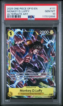 2025 One Piece OP10-Royal Blood Monkey D. Luffy #111 Alt Art PSA 10 GEM MINT - Image 1