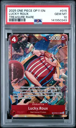 One Piece - A Fist of Divine Speed - Lucky.Roux OP09-015 Treasure Rare PSA 10 - Image 1