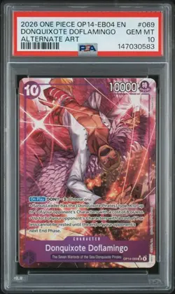 2026 ONE PIECE OP14-EB04 #069 DONQUIXOTE DOFLAMINGO ALTERNATE ART PSA 10 (QT583 - Image 1