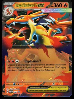 Mega Charizard Y ex 030 Holo Mega Evolution Promo Pokemon Card - Image 1