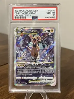 Zeraora VSTAR GG43/GG70 2023 Pokemon Crown Zenith PSA 10 Gem Mint Full Art - Image 1