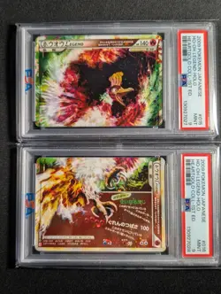 Pokemon Japanese Ho-oh 015 016 Heart Gold 1st Edition SET (SWIRL) PSA 9 MINT - Image 1