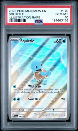 2023 Pokemon TCG 151 Squirtle Illustration Rare 170/165 PSA 10 - Image 1