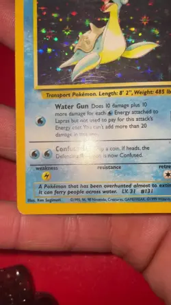 Pokemon TCG Lapras 25/62 Fossil LP/MP - Image 2