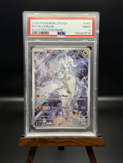 2025 POKEMON JTG EN-JOURNEY TOGETHER ILLUSTRATION RARE #167 N'S RESHIRAM PSA 9 - Image 1