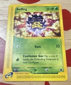 Pokemon Koffing Common Normal Expedition 2002 114/165 LP - Image 1