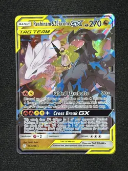 Pokemon TCG Reshiram & Zekrom GX 157/236 Cosmic Eclipse Ultra Rare S&M - Image 3