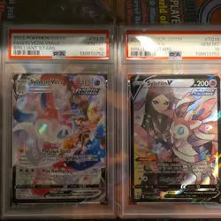 Pokemon Brilliant Stars Sylveon VMAX TG15 & V TG14 Rapid Strike PSA 10s - Image 1