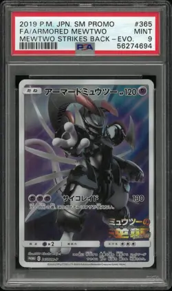 Armored Mewtwo Japanese Strikes Back PSA 9 365/SM-P 2019 Pokemon Promo - Image 1