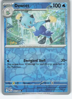 Dewott 022/086 Common Reverse Holo SV: White Flare NM Pokemon - Image 1