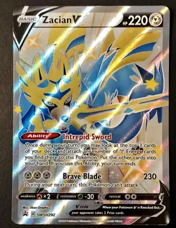 Pokemon TCG- Zacian V SWSH292 Shiny Full Art Promo- Sword & Shield Promo - Image 1