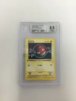 Voltorb 67/102 Pokemon 1999 Base 1st Edition Shadowless Beckett 8.5 B - Image 2