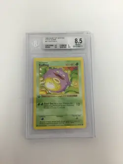 Pokemon Base Set 1st Edition Shadowless Thick Stamp Koffing 51/102 Beckett 8.5 C - Image 2