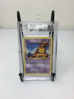 Abra 43/102 Base 1st Edition Shadowless Thick Stamp Pokemon 1999 Beckett 8.5 - Image 1