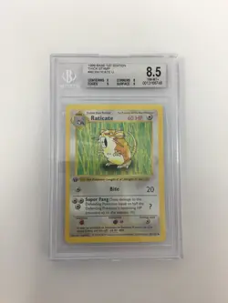 Raticate #40 Pokemon 1999 Base 1st Edition Shadowless Thick Stamp Beckett 8.5 B - Image 2