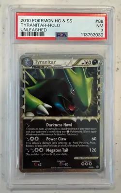 2010 POKEMON UNLEASHED TYRANITAR PRIME #88 ULTRA RARE PSA 7 NM #113792030 - Image 1