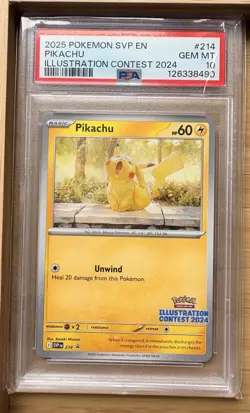 2025 Pokemon SVP Pikachu Illustration Contest 2024 #214 PSA 10 - Image 1