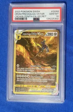 2023 Pokemon SWSH Orgn.Frm.Dialga VStar Crown Zenith FA Secret #GG68 PSA 10 - Image 1