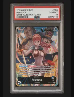2023 One Piece Rebecca (English) Alternate Art Leader #OP04-039 PSA 10 - Image 1