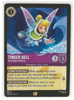 Tinker Bell Snowflake Collector Legendary Disney Lorcana Winterspell 48/204 - Image 1