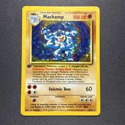 Pokemon TCG Machamp Holo 1st Edition Rare Card Mp Vintage - Image 1
