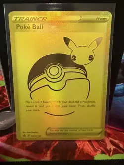 Pokemon Poke Ball SWSH146 Gold Celebrations Card Anniversary Edition - Image 1
