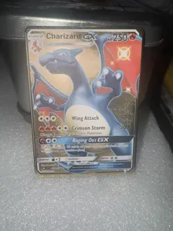 Pokemon Charizard GX Crimson Storm Gold Foil Card 250 HP metal card - Image 1