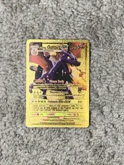 Shining Charizard GX HP250 Flame Body Gold Foil Fan Art Display Card NM! - Image 1