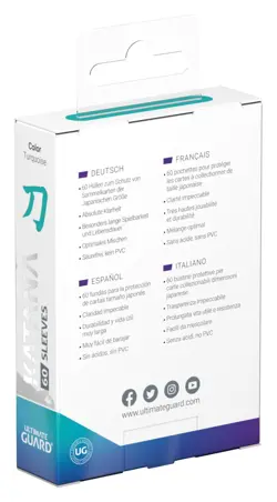 60 Ultimate Guard Katana Japanese Turquoise Small Card Sleeves Deck Protector - Image 3